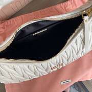 Kitlife Miu Miu Wander Matelassé White Nappa Leather Hobo Bag 29x24x10cm - 4