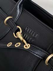 Kitlife Miu Miu Aventure Black Leather Tote Bag 22.5×44×14.5cm - 5