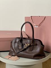 Kitlife Miu Miu Aventure Dark Brown Leather Tote Bag 22.5×44×14.5cm - 1