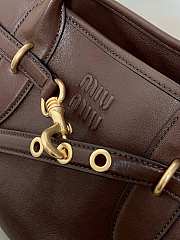 Kitlife Miu Miu Aventure Dark Brown Leather Tote Bag 22.5×44×14.5cm - 4