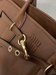 Kitlife Miu Miu Aventure Brown Leather Tote Bag 22.5×44×14.5cm - 6