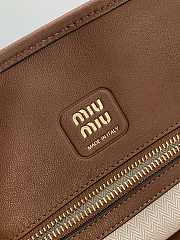 Kitlife Miu Miu Aventure Brown Leather Tote Bag 22.5×44×14.5cm - 5