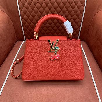 Kitlife Louis Vuitton x TM Capucines BB Cherry Motif Bag Red M13250 27x17.3x9cm 
