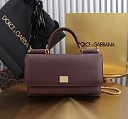 Kitlife Dolce & Gabbana Burgundy Leather Chain-strap Crossbody Bag 20x11x3cm - 1