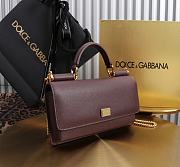 Kitlife Dolce & Gabbana Burgundy Leather Chain-strap Crossbody Bag 20x11x3cm - 6