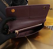 Kitlife Dolce & Gabbana Burgundy Leather Chain-strap Crossbody Bag 20x11x3cm - 3