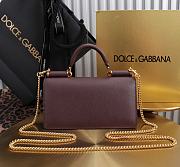 Kitlife Dolce & Gabbana Burgundy Leather Chain-strap Crossbody Bag 20x11x3cm - 2