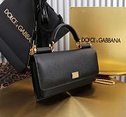 Kitlife Dolce & Gabbana Black Leather Chain-strap Crossbody Bag 20x11x3cm - 2