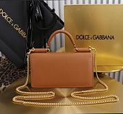 Kitlife Dolce & Gabbana Brown Leather Chain-strap Crossbody Bag 20x11x3cm - 6