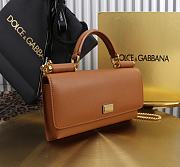 Kitlife Dolce & Gabbana Brown Leather Chain-strap Crossbody Bag 20x11x3cm - 3