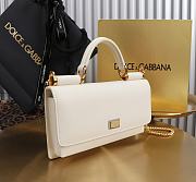 Kitlife Dolce & Gabbana White Leather Chain-strap Crossbody Bag 20x11x3cm - 3