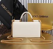 Kitlife Dolce & Gabbana White Leather Chain-strap Crossbody Bag 20x11x3cm - 2