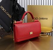 Kitlife Dolce & Gabbana Red Leather Chain-strap Crossbody Bag 20x11x3cm - 5