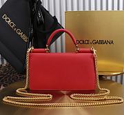 Kitlife Dolce & Gabbana Red Leather Chain-strap Crossbody Bag 20x11x3cm - 2