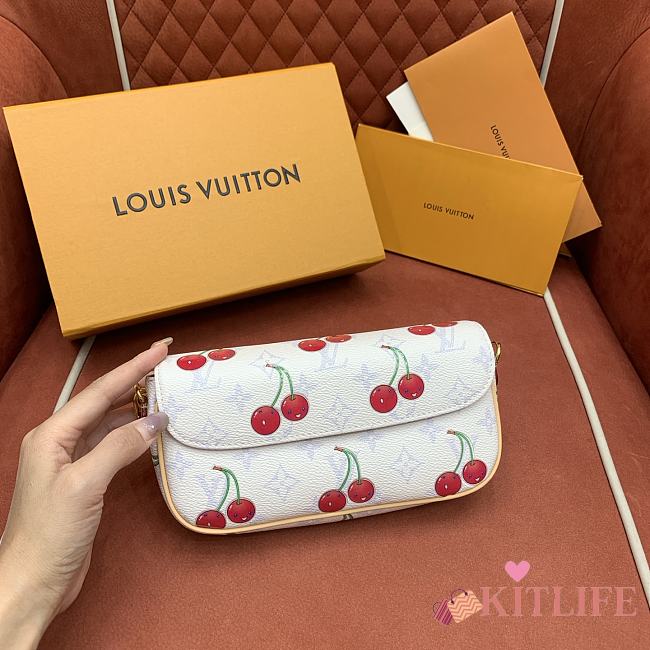 Kitlife Louis Vuitton x TM Wallet On Chain Ivy White Monogram Cherry Canvas M14239 23.5x12x4.5cm - 1