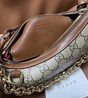 Kitlife Gucci GG Emblem Shoulder Bag Beige And Dark Brown Fabric 847447 24x16.5x5.5cm - 3
