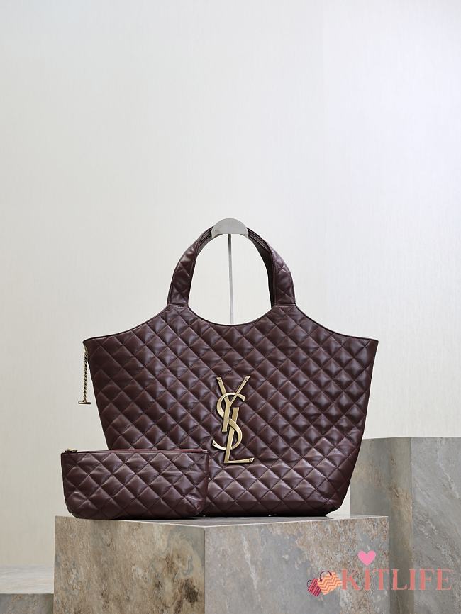 Kitlife Saint Laurent Icare Maxi Shopping Burgundy Bag 698651 58x47x8cm - 1