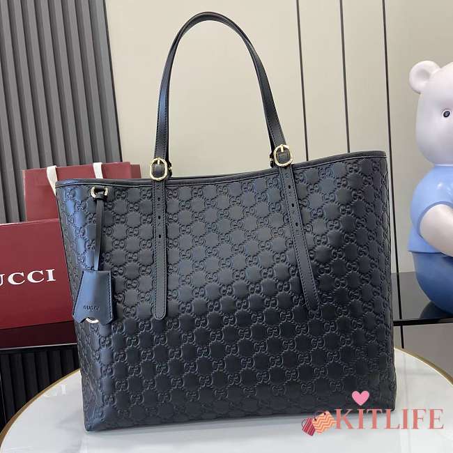 Kitlife Gucci GG Emblem Large Tote Bag Black 847455 37x31x16 cm - 1