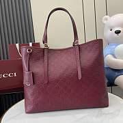 Kitlife Gucci GG Emblem Large Tote Bag Burgundy 847455 37x31x16 cm - 1