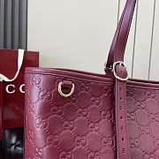 Kitlife Gucci GG Emblem Large Tote Bag Burgundy 847455 37x31x16 cm - 4