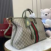 Kitlife Gucci Savoy Medium Duffle Bag Beige and Green 834469 48x28x18cm - 6