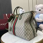 Kitlife Gucci Savoy Medium Duffle Bag Beige and Green 834469 48x28x18cm - 5