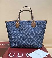 Kitlife Gucci Totissima Large Tote Bag Blue GG Denim 820481 30.5x28x27cm - 2