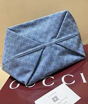 Kitlife Gucci Totissima Large Tote Bag Light Blue GG Denim 837190 30.5x28x27cm - 2
