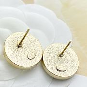Kitlife Chanel Black Gold Enamel Round Stud Earrings  - 4