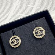 Kitlife Chanel Black Gold Enamel Round Stud Earrings  - 2