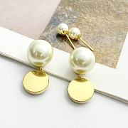 Kitlife Dior Black Resin Round Pendant Eearl Earrings - 4