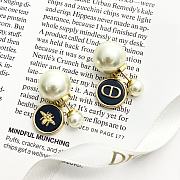 Kitlife Dior Black Resin Round Pendant Eearl Earrings - 2