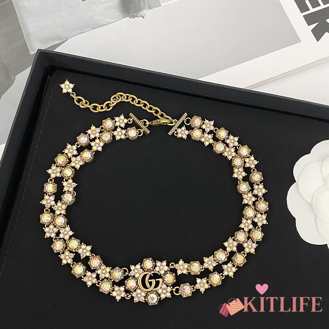Kitlife Gucci Double-layer Crystal Necklace With Dazzling Diamonds - 1