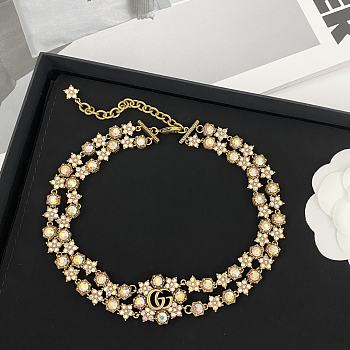 Kitlife Gucci Double-layer Crystal Necklace With Dazzling Diamonds