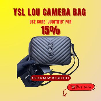 Kitlife YSL Lou Camera Bag In Matte Leather Black In Black Hardware - 520534 - 23x16x6cm