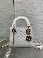 Kitlife Dior Lady Diana Three-grid Snakeskin Bag White 17x15x7cm - 1