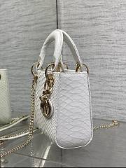 Kitlife Dior Lady Diana Three-grid Snakeskin Bag White 17x15x7cm - 5