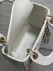 Kitlife Dior Lady Diana Three-grid Snakeskin Bag White 17x15x7cm - 2