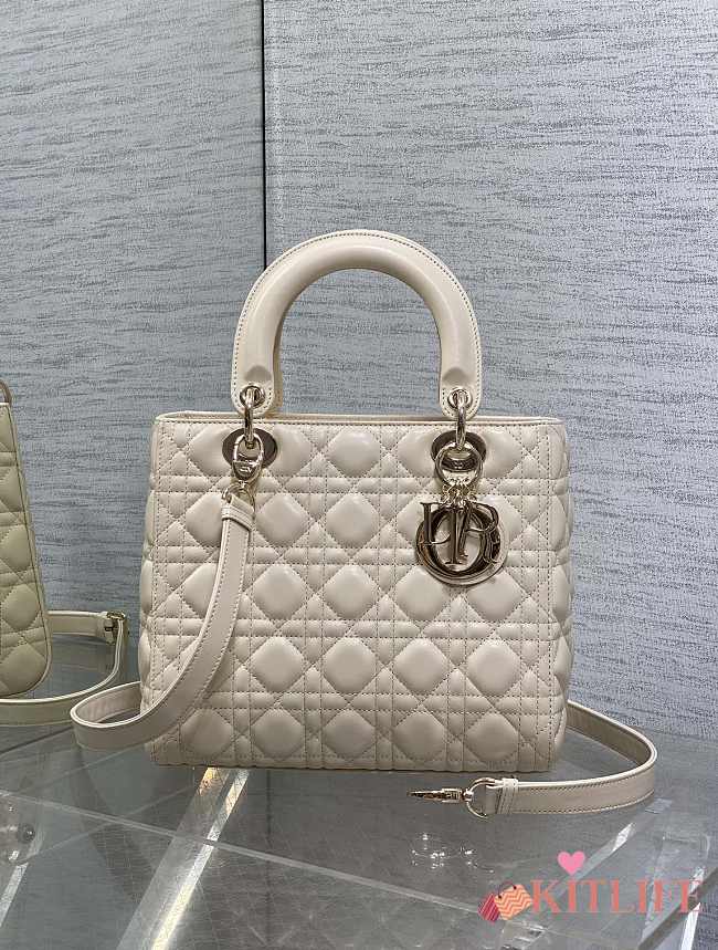 Kitlife Dior Lady Off-White Bag 24x11x20cm - 1