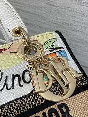 Kitlife Dior Lady Diana Natural Raffia and Multicolor Embroidered Bag 24x11x20cm - 3
