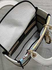Kitlife Dior Lady Diana Natural Raffia and Multicolor Embroidered Bag 24x11x20cm - 6