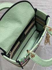 Kitlife Dior Lady Diana Green Raffia and Multicolor Embroidered Bag 24x11x20cm - 2