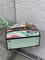Kitlife Dior Lady Diana Green Raffia and Multicolor Embroidered Bag 24x11x20cm - 5