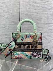 Kitlife Dior Lady Diana Green Raffia and Multicolor Embroidered Bag 24x11x20cm - 1
