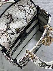 Kitlife Dior Lady Diana Black, White and Multicolor Embroidered Bag 24x11x20cm - 6