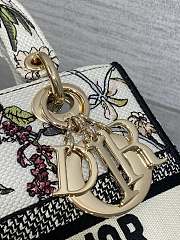 Kitlife Dior Lady Diana Black, White and Multicolor Embroidered Bag 24x11x20cm - 5