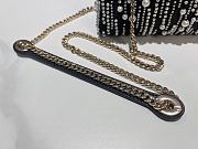 Kitlife Dior Lady Bag Black Satin With White Resin Bead Embroidery 17x15x7cm - 3