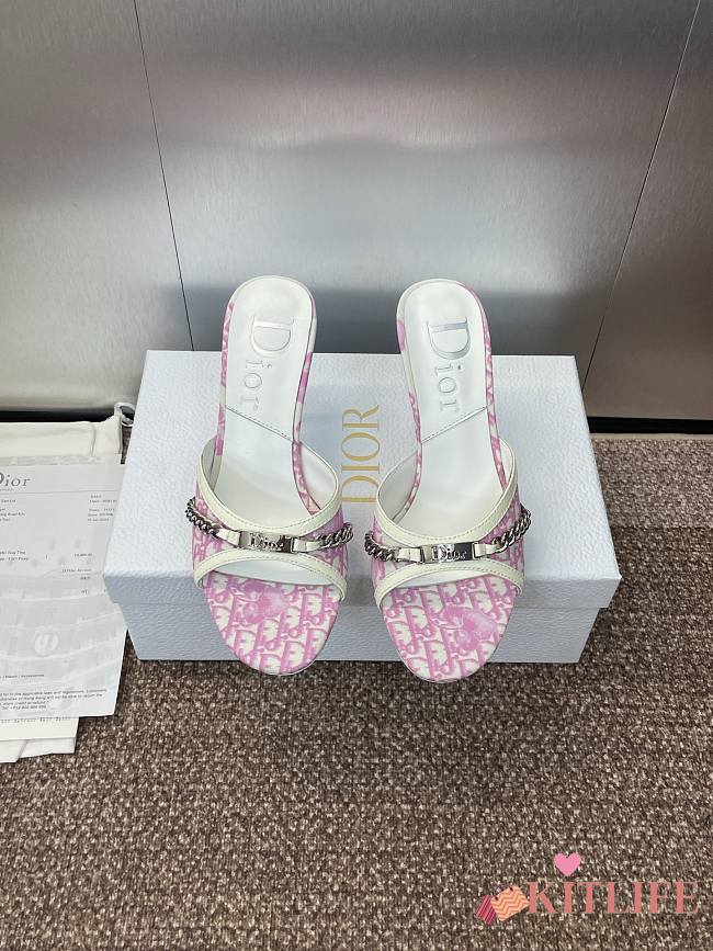 Kitlife Dior Tricolor White & Pink Canvas and Patent Sandals  - 1