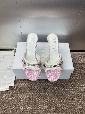 Kitlife Dior Tricolor White & Pink Canvas and Patent Sandals 