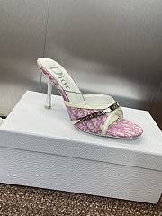 Kitlife Dior Tricolor White & Pink Canvas and Patent Sandals  - 5